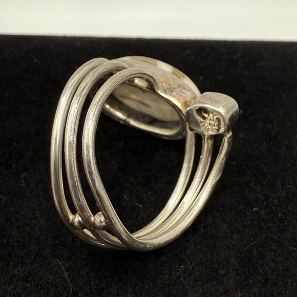 925 Peanut Wood Jasper and Citrine Silver ring - Picture 2 of 4